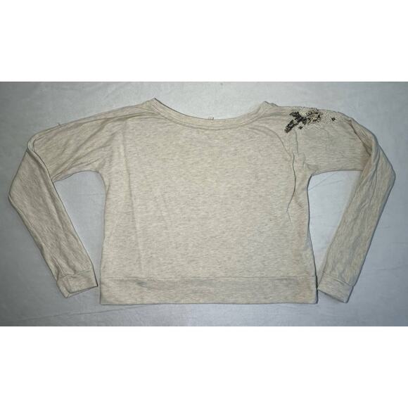 Love Sam Woman's Small Beige Pullover Sweater Embroidered Flowers Beaded - Picture 6 of 7